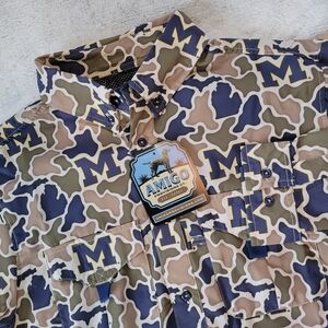 Amigo Provisions Mens Medium University Of Michigan Frio Tech Camo Shirt NWT